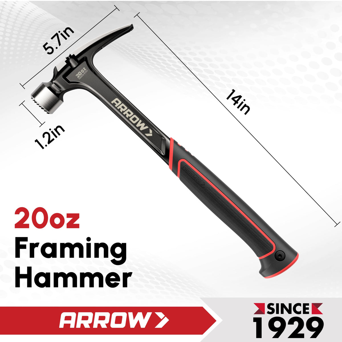 Arrow Fastener hammer with milled face for improved nail head grip