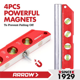 ARROW 8-inch torpedo level with aluminum alloy frame for durability