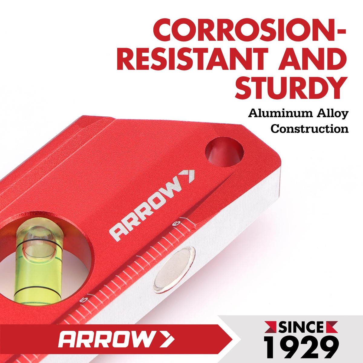 ARROW compact level fits easily in toolbelt and drawers