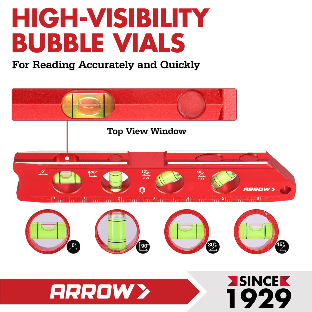 ARROW level V-groove stabilizing measurements on pipes and conduits