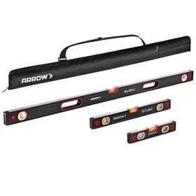 Arrow Fastener 9-inch torpedo level with high-visibility bubbles for quick pipe readings.