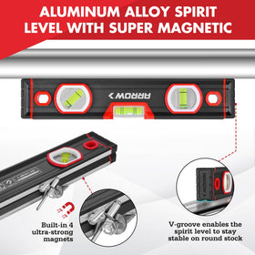 Arrow Fastener aluminum frame keeps level lightweight yet durable on job sites.