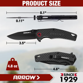 Arrow Fastener ARROW 3.5 folding knife pocket clip keeps knife ready