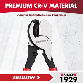 Arrow Fastener cable cutter black oxide finish resists wear and corrosion.