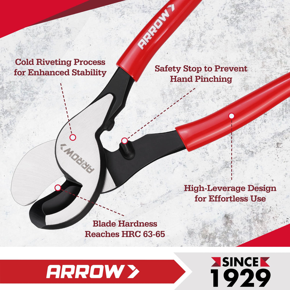 Arrow Fastener cutter 2/0 soft copper cuts smoothly for electrical work.