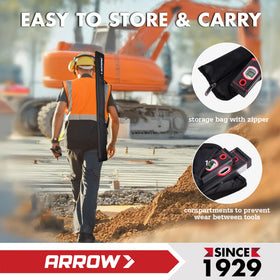 Arrow Fastener carrying bag keeps all three levels organized.
