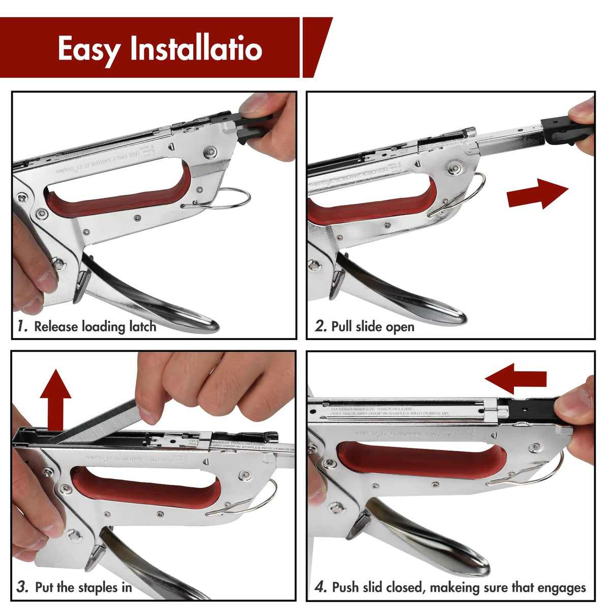 Arrow Fastener chrome body resists rust for durable lasting performance.