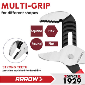 Ultra-tough teeth with anti-slip grooves bite securely.