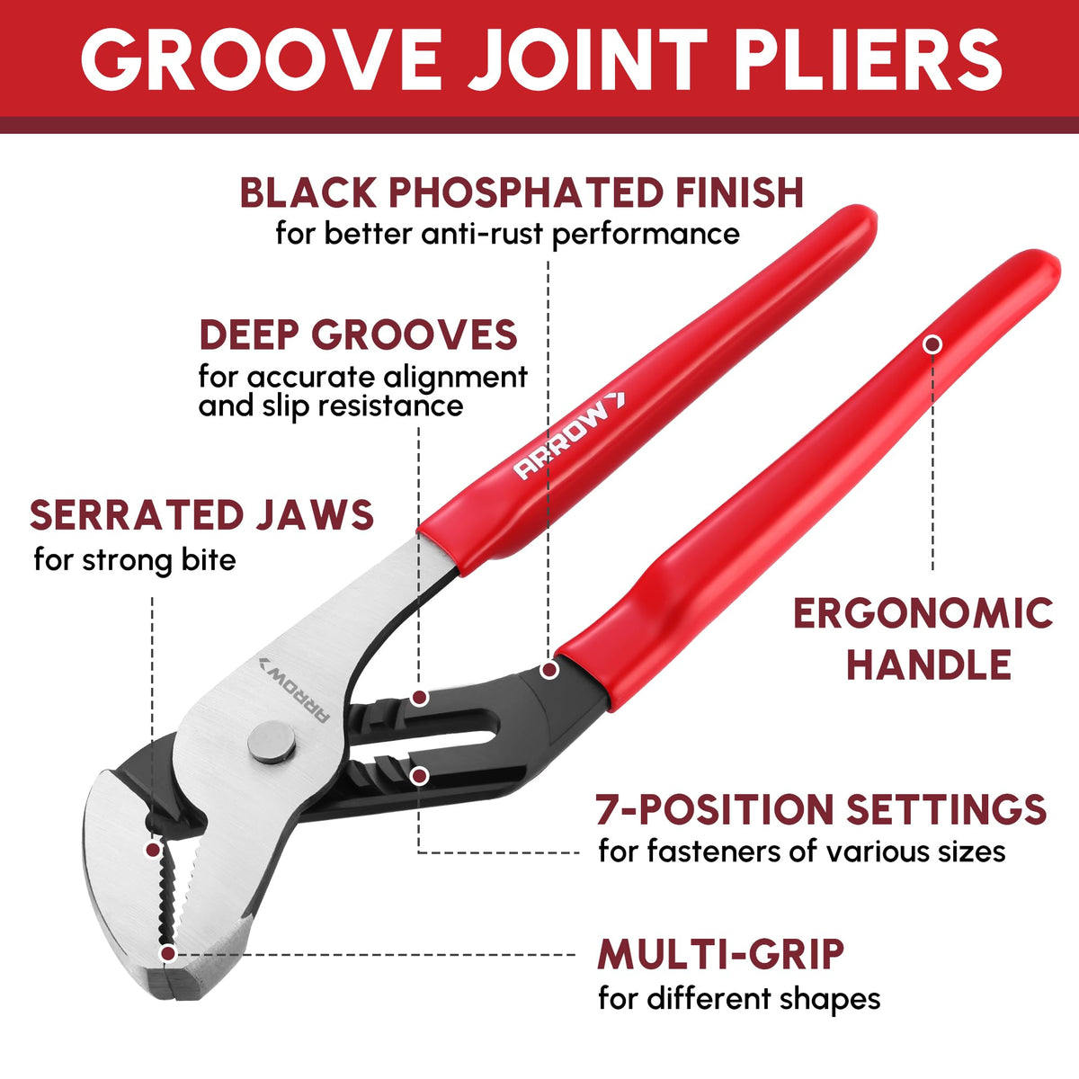 Non-slip dipped handles reduce fatigue and improve control.