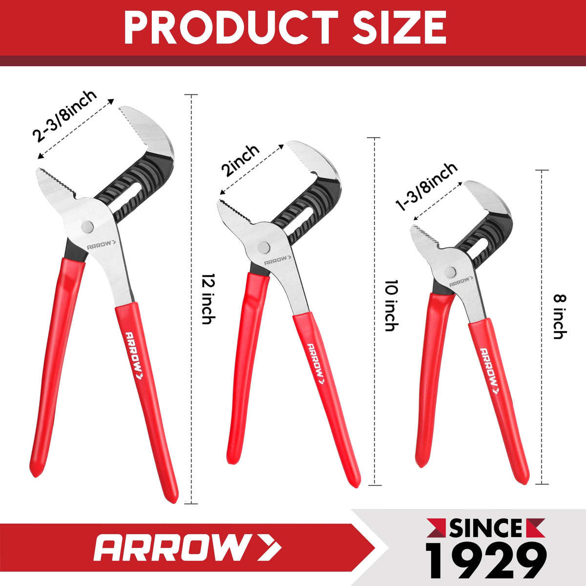 10-inch pliers provide extended reach for tough jobs.