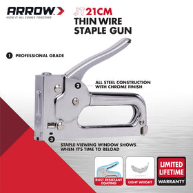 Arrow JT21CM chromed-steel body shows durable construction for light-duty projects.