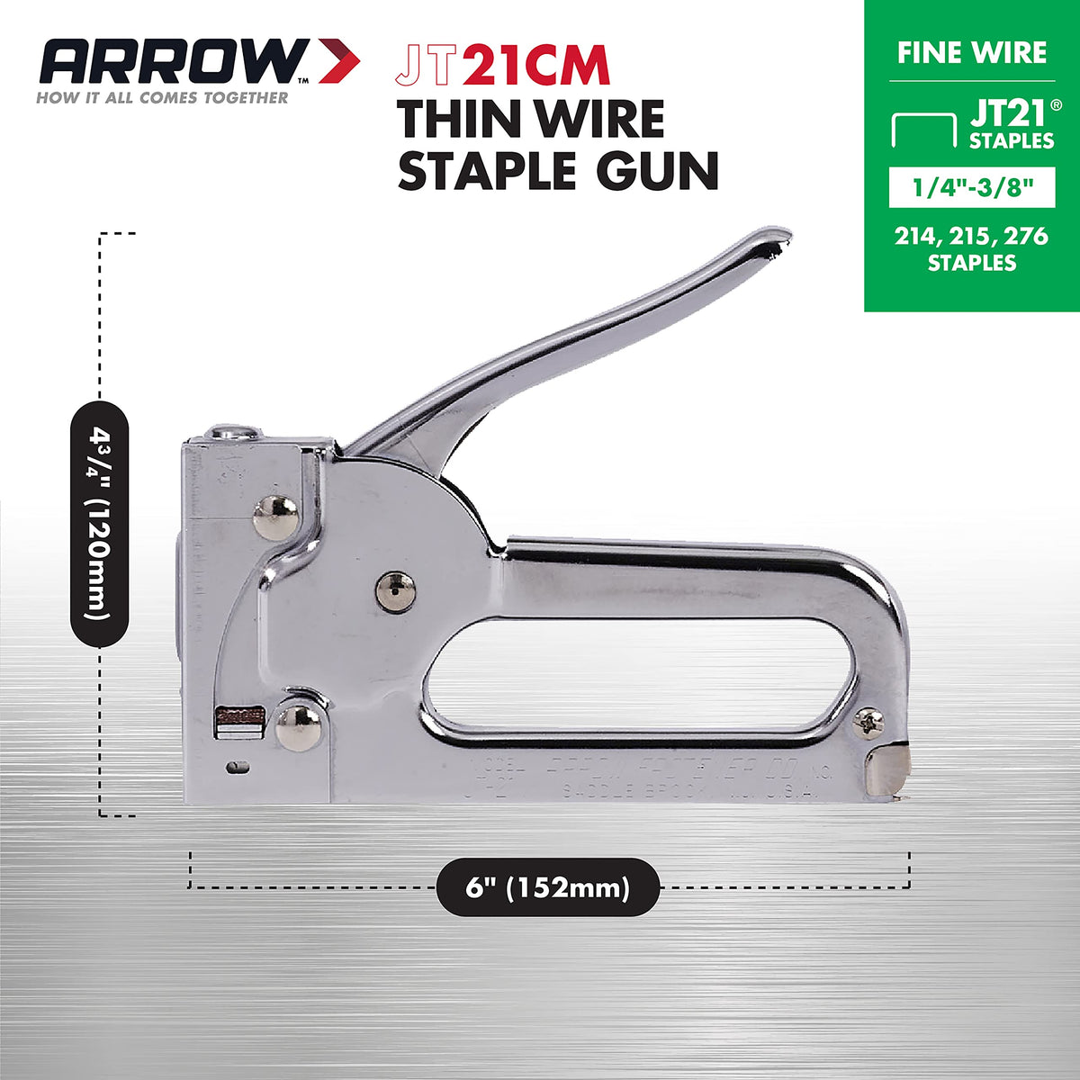 Arrow JT21CM rear-load magazine enables quick reloads during repairs.