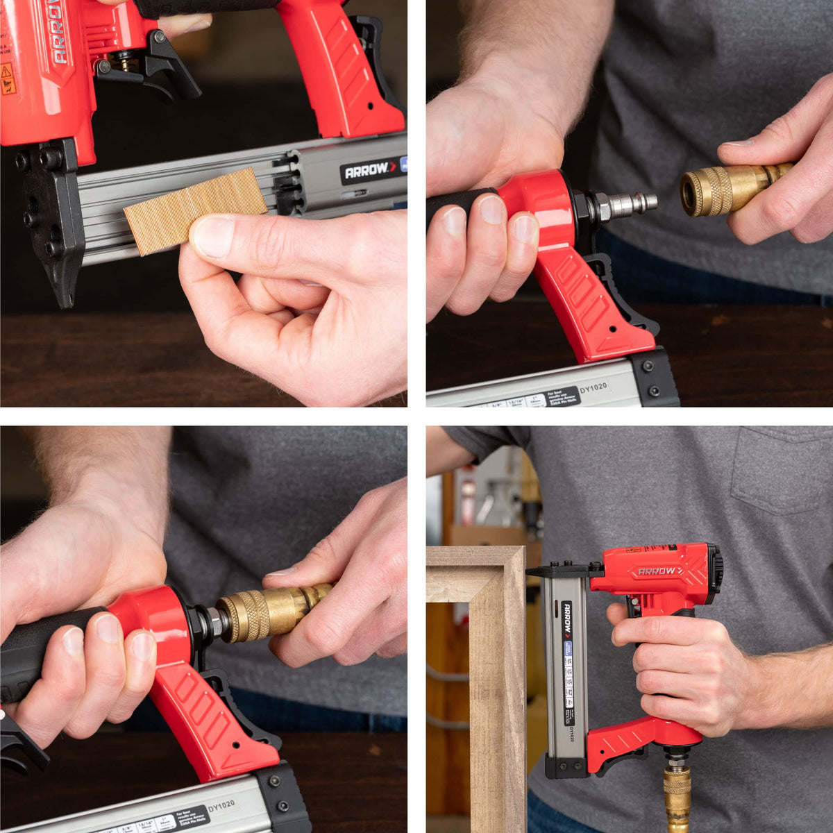 Arrow PT23G safety trigger helps prevent misfires during precise trim work.