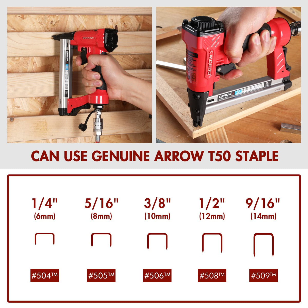 Arrow Fastener PT50 staple-viewing window to monitor staples