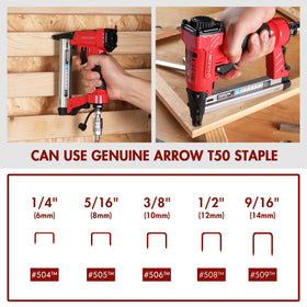 Arrow Fastener PT50 staple-viewing window to monitor staples