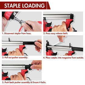 Arrow Fastener PT50 overmolded grip reducing hand fatigue
