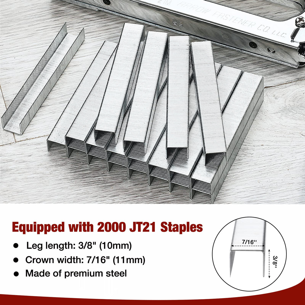 Arrow Fastener rear-load magazine shows easy loading for faster setup.