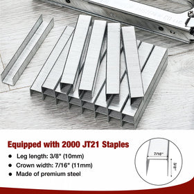 Arrow Fastener rear-load magazine shows easy loading for faster setup.