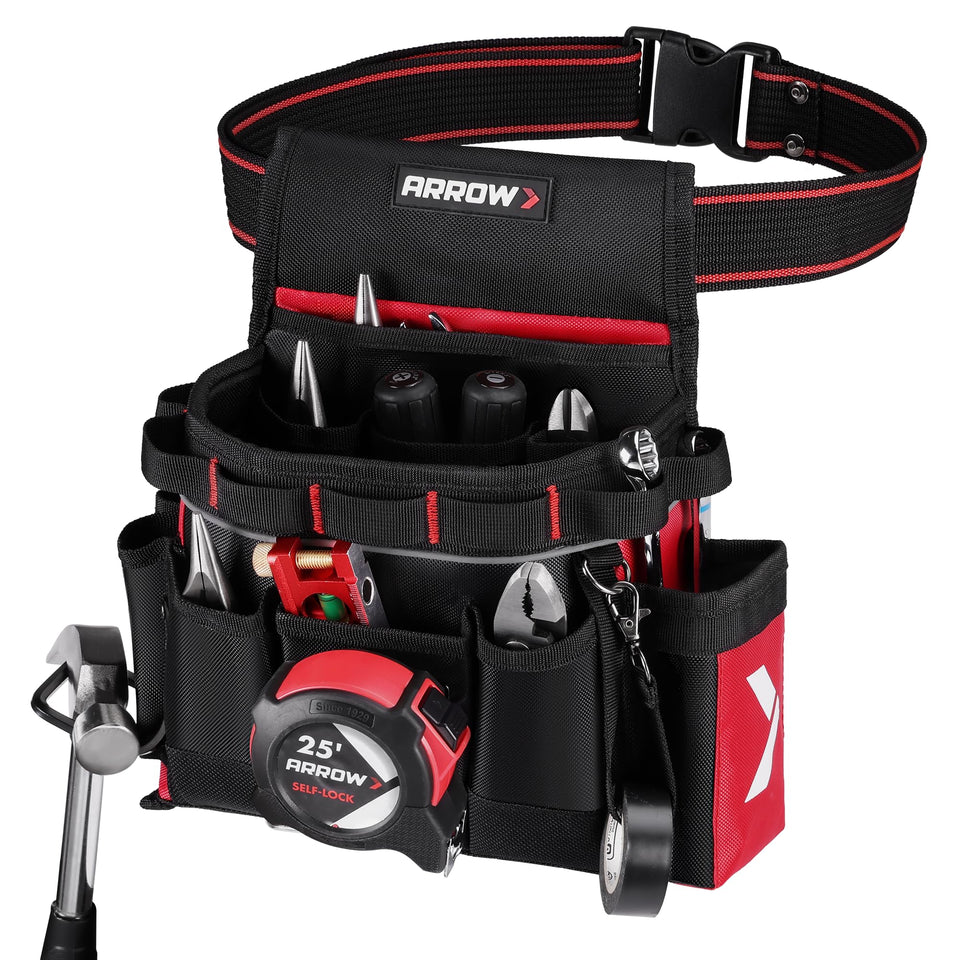 Arrow Fastener tool belt with multi-pocket setup for organized on-site tasks.
