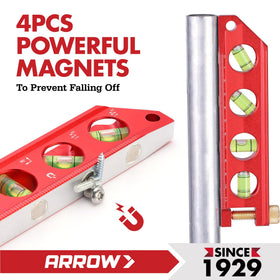 Arrow Fastener torpedo level aluminum frame for durable, rust-resistant use.