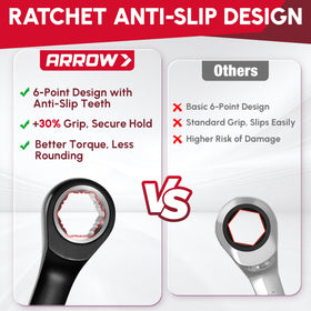 Two magnetic holders keep wrenches secure on carts or drawers.
