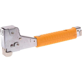 Arrow HT50 hammer tacker with chromed-steel body for durable performance.