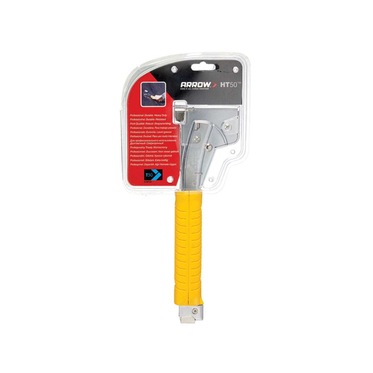Arrow HT50 rear-load magazine holds two full strips for quick reloads.