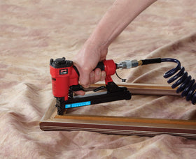 Arrow PT50 bump-fire action enables rapid stapling.