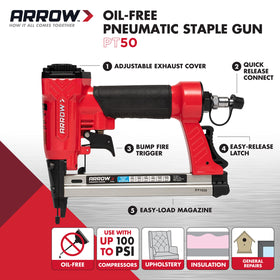 Arrow PT50 exhaust-cover adjustable for directing air flow.