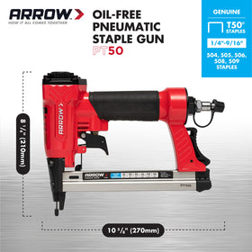 Arrow PT50 overmold grip offers comfortable long-session use.