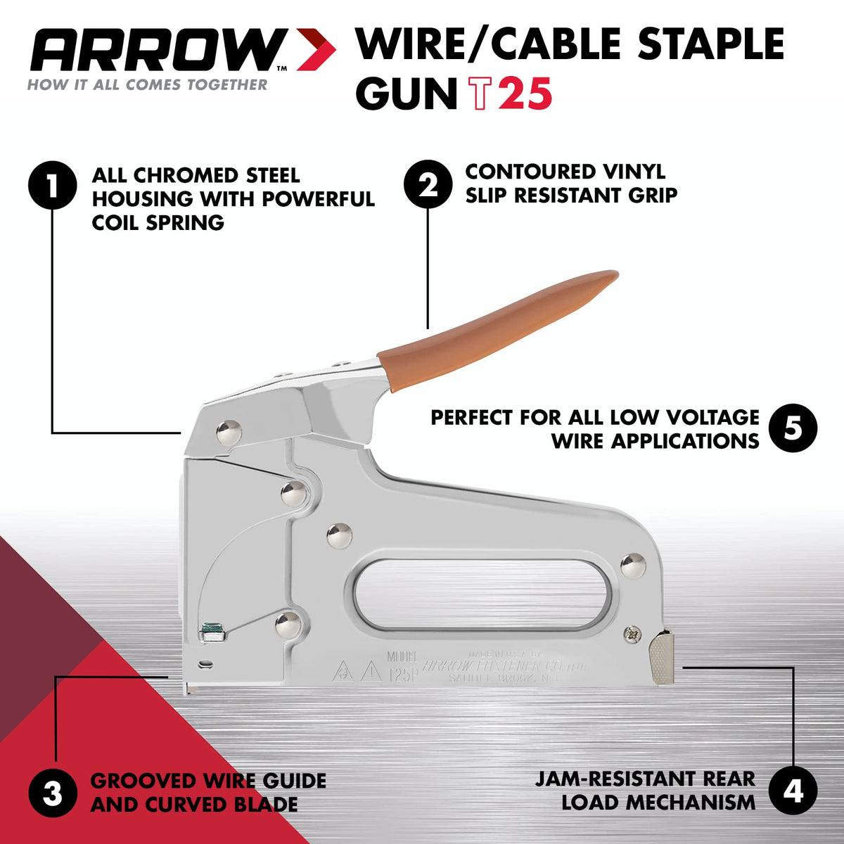 Arrow T25 with cushioned grip for comfortable long wiring sessions