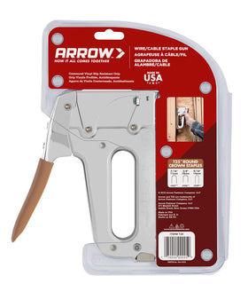 Arrow T25 works on hardwood trim and fiber cement siding