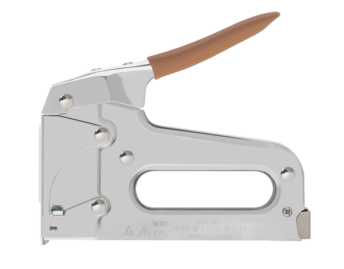 Arrow T25 staple gun with wire guide supports safe low-voltage cabling