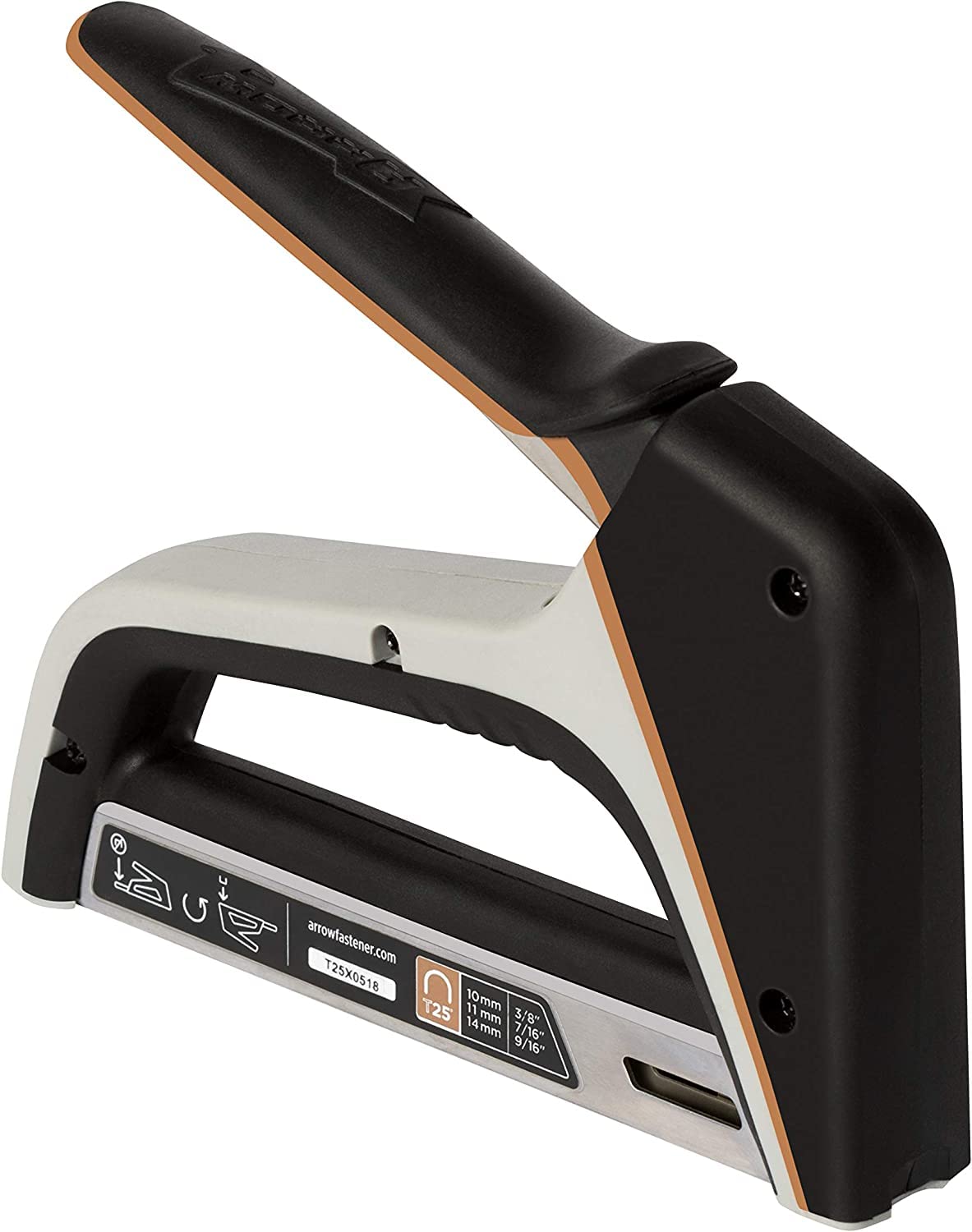 Arrow T25X bottom-load design accepts three staple sizes