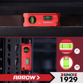 ARROW torpedo level compact-portable design fits pockets and bags.