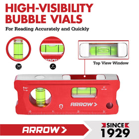 ARROW torpedo level high-visibility bubbles speed alignment checks.