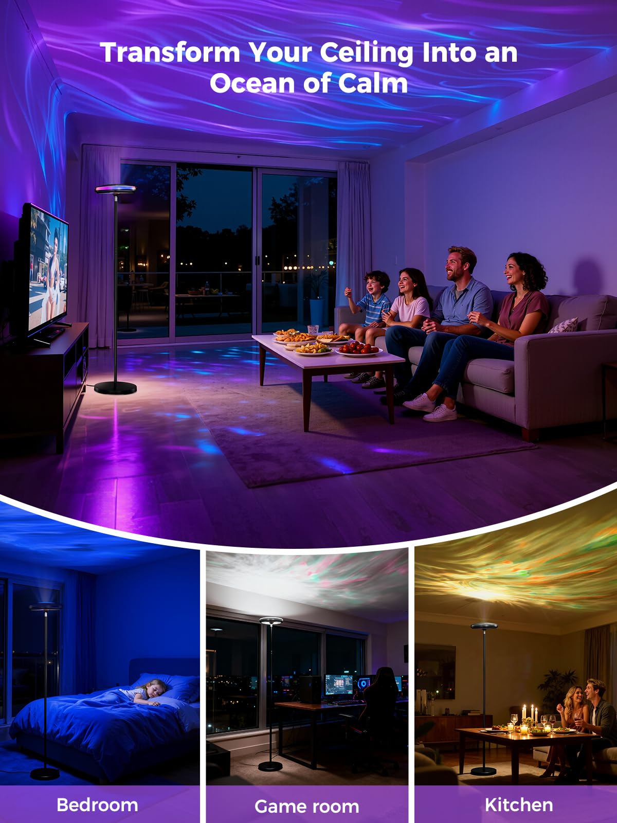 Arsoma Smart Floor Lamp creates immersive living room ambience with color and warmth