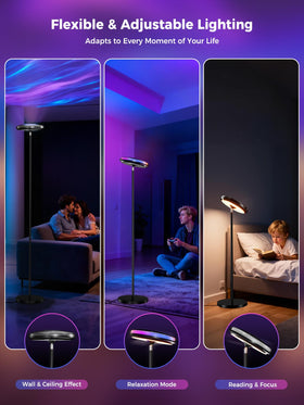 Arsoma Smart Floor Lamp bottom RA90 reading light delivers soft, flicker-free illumination