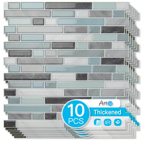 Art3d 10-sheet heavyweight backsplash texture close-up showing durable surface.