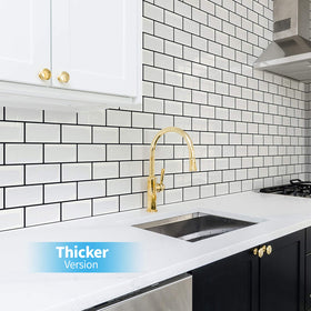 Art3d 12x12 thick backsplash tiles emphasize durable, premium self adhesive surface
