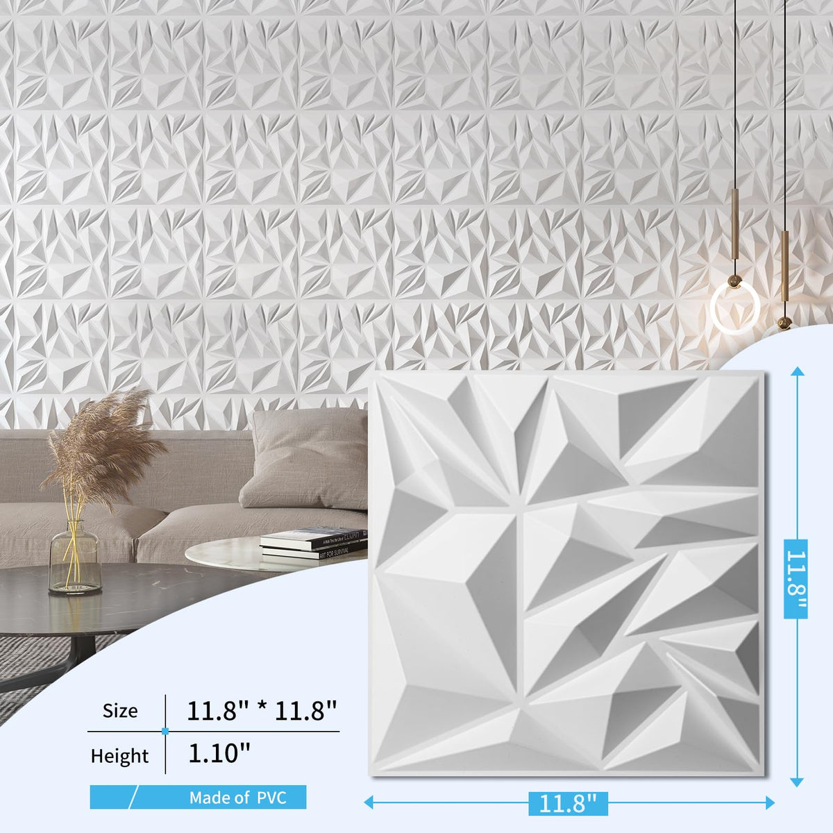 Art3d PVC panels are water-resistant and easy to wipe clean for durable interiors.