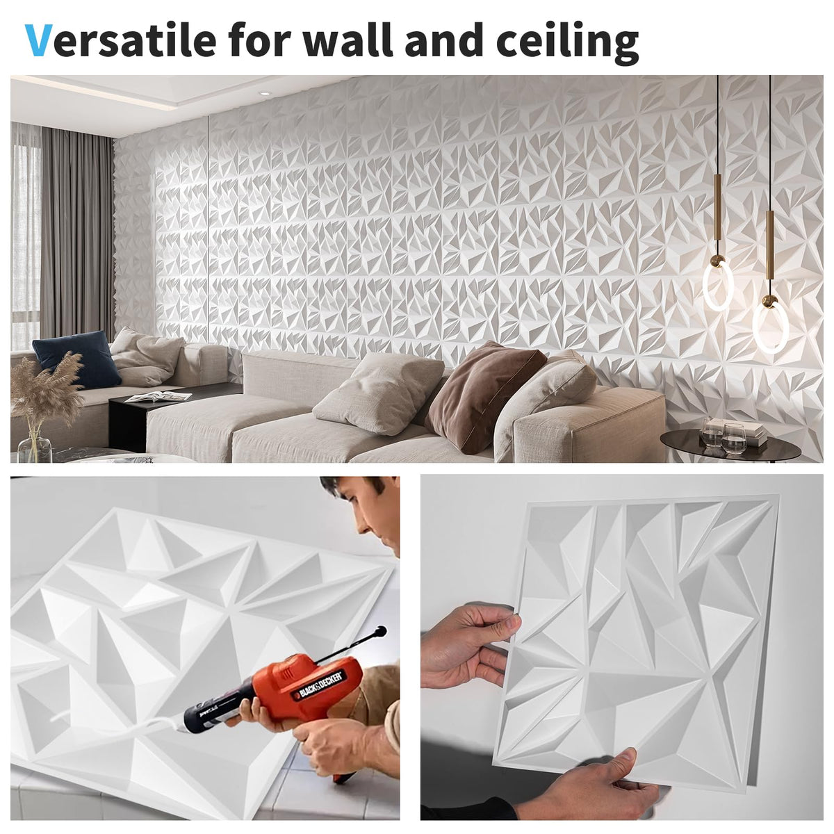 Art3d 3D wall panels create a dynamic backdrop for gaming setups.
