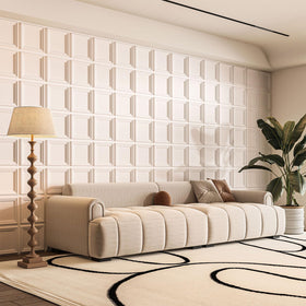 Art3d 33-pack 3D textured wall panel closeup detail showcases intricate raised texture.
