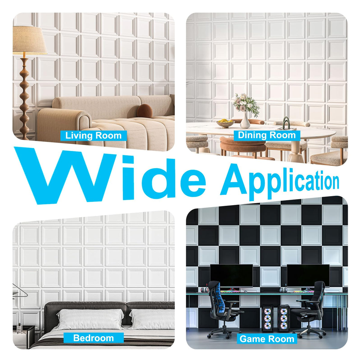 Art3d 33-pack 3D textured wall panel packaging shows complete kit.