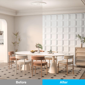 Art3d 33-pack 3D textured wall panel waterproof material resists spills in busy spaces.