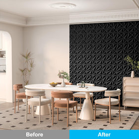 Art3d 3D wall panel close-up emphasizes durable PVC finish and subtle shine.