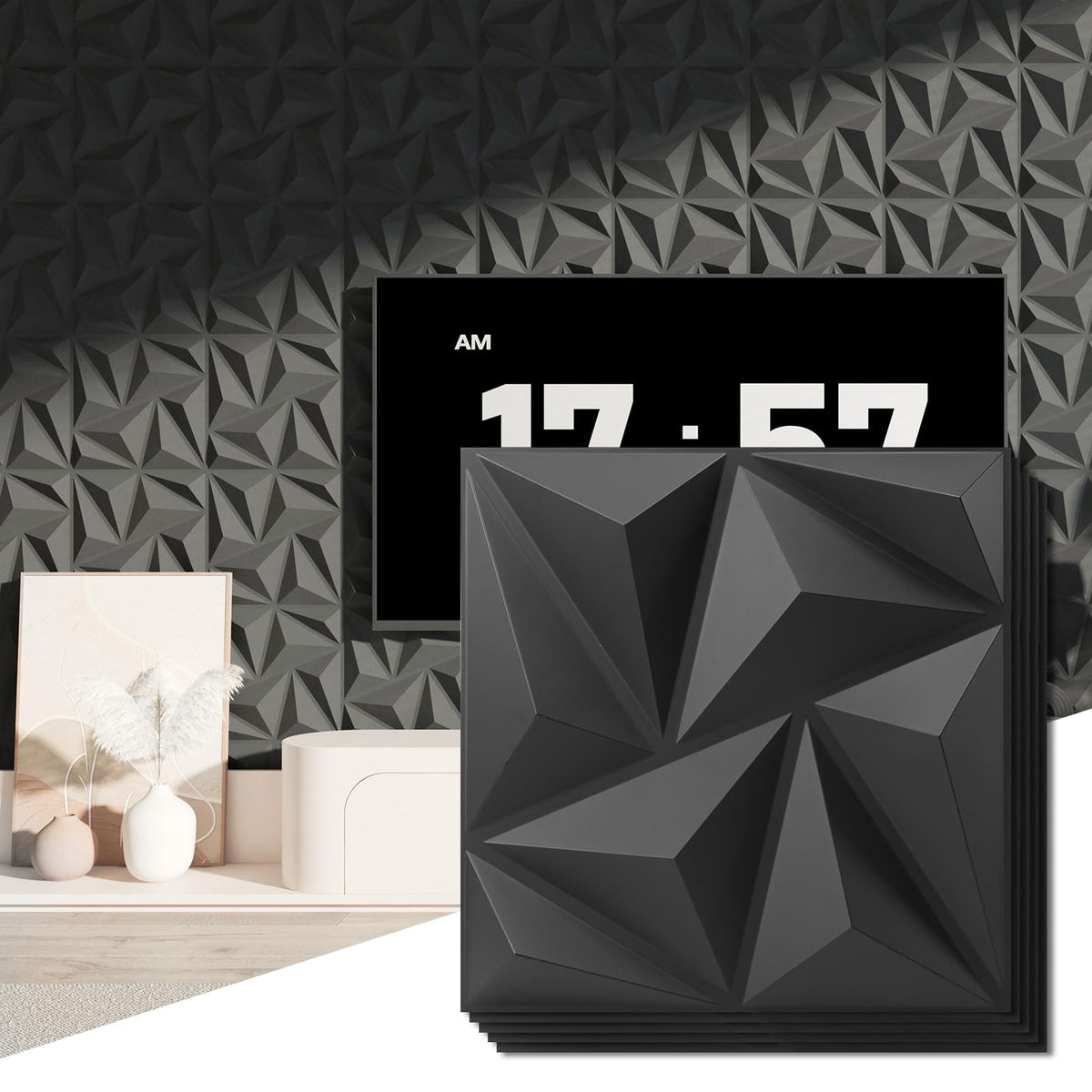 Art3d 3D wall panels surface texture highlighting durable PVC for interior walls