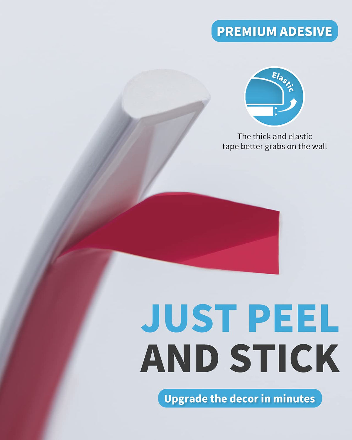 Art3d acrylic tape adheres to smooth surfaces without residue upon removal.