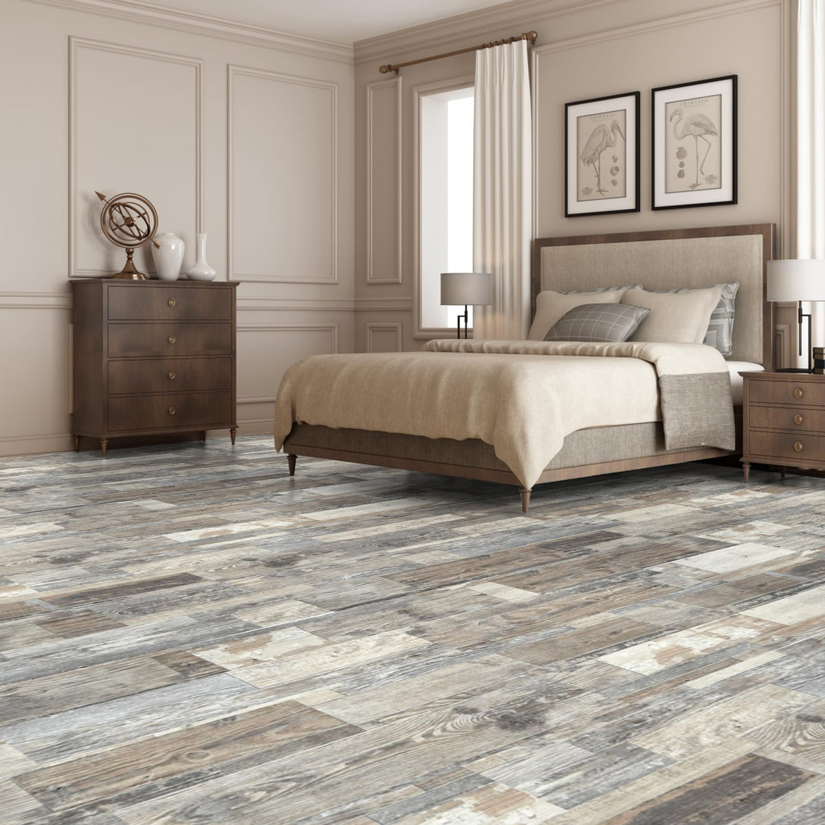 Art3d aged wood appearance flooring adds warm rustic character