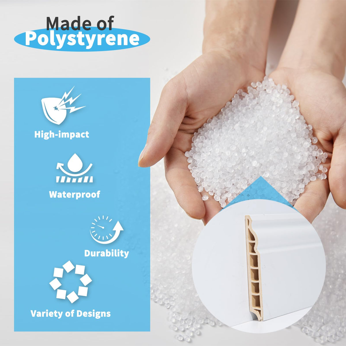 Art3d baseboard adhesive installation enables quick DIY upgrades.